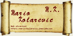 Mario Kolarević vizit kartica